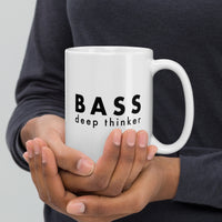 White glossy mug - Bass deep thinker